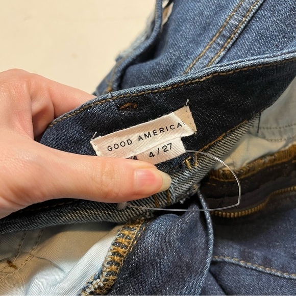 Good American Good Waist Crop Jeans Size 27 Distressed gwcb633op NWT. - Picture 6 of 7